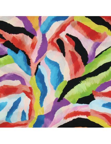 Tissu viscose Abstrait - Violet et noir