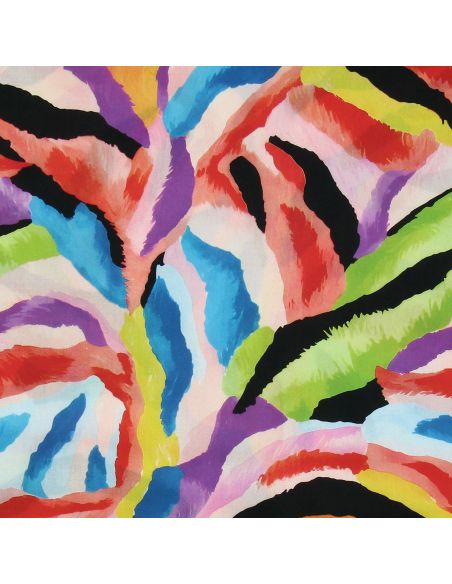 Tissu viscose Abstrait - Violet et noir