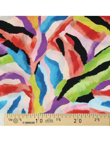 Tissu viscose Abstrait - Violet et noir