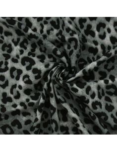 Tissu viscose Léopard - Gris