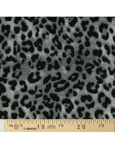 Tissu viscose Léopard - Gris