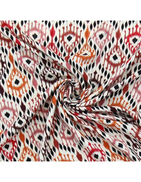 Tissu viscose Paon - Rouge