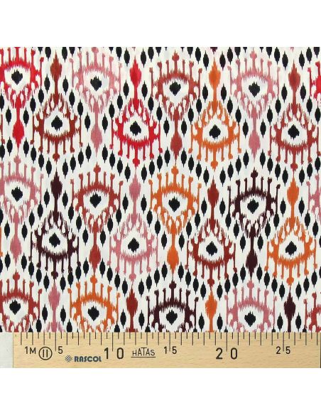 Tissu viscose Paon - Rouge