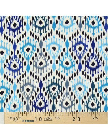 Tissu viscose Paon - Bleu