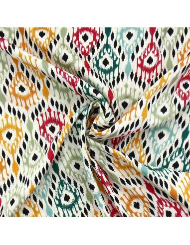 Tissu viscose Paon - Orange