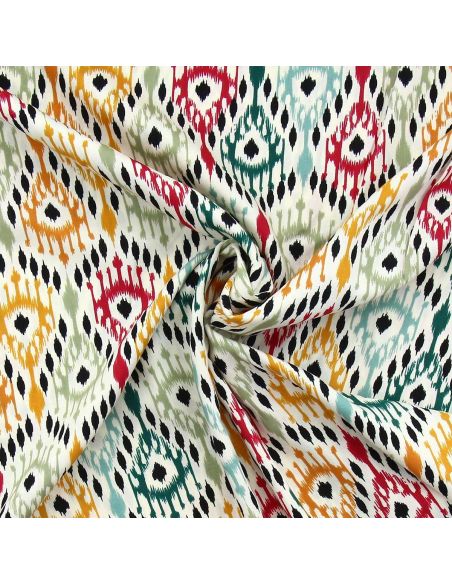 Tissu viscose Paon - Orange