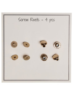 Set de 4 rivets à visser en métal 8,2 x 6 mm - Or