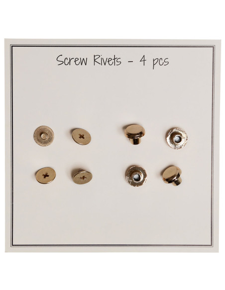 Set de 4 rivets à visser en métal 8,2 x 6 mm - Or