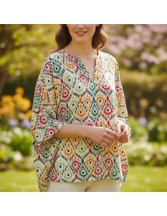 Tissu viscose Paon - Orange 2