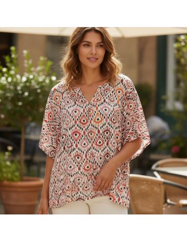 Tissu viscose Paon - Rouge