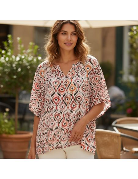 Tissu viscose Paon - Rouge
