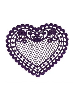 Écusson thermocollant coeur dentelle - Violet