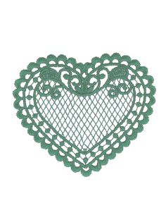 Écusson thermocollant coeur dentelle - Céladon