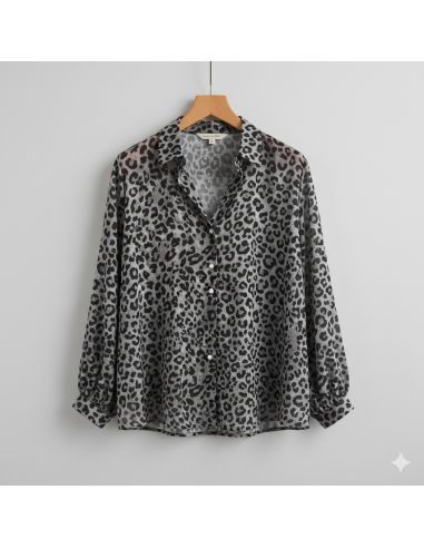 Tissu viscose Léopard - Gris