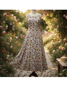 Tissu viscose Anémone - Noisette 2