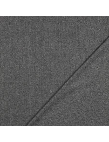 Tissu gabardine viscose brossée premium - Gris chiné moyen