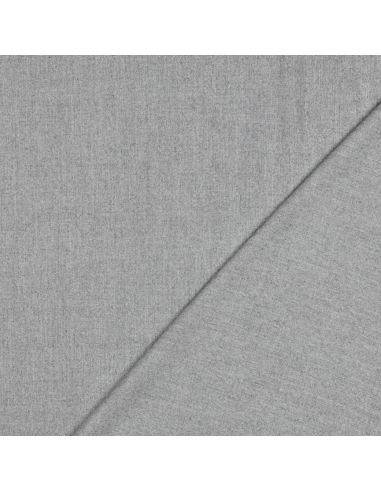 Tissu gabardine viscose brossée premium - Gris chiné clair