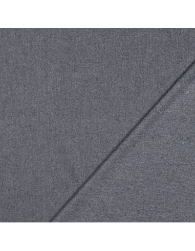 Tissu gabardine viscose brossée premium - Gris bleu chiné