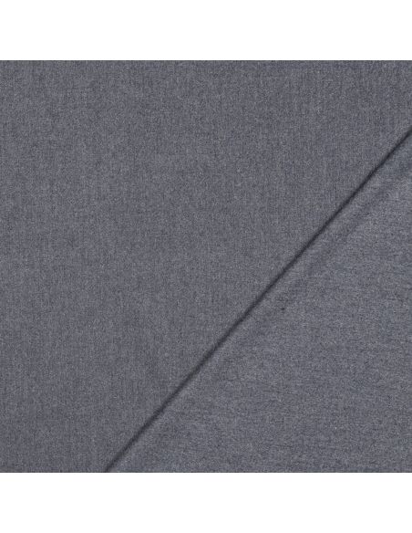 Tissu gabardine viscose brossée premium - Gris bleu chiné