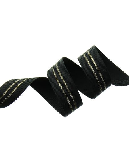 Sangle bagagerie rayé lurex - Noir