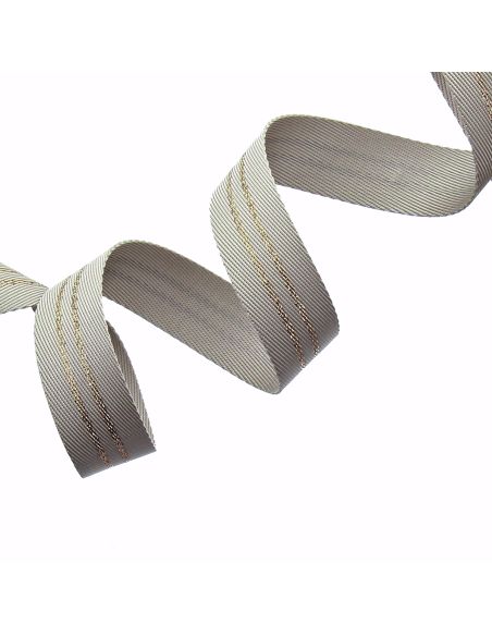 Sangle bagagerie rayé lurex - Beige