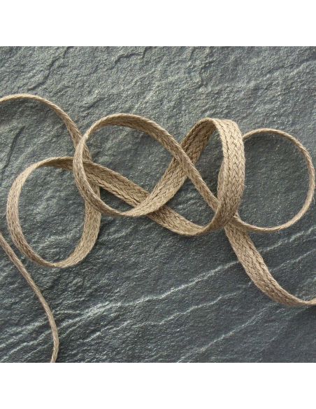 Tresse plate jute 10 mm - Lin