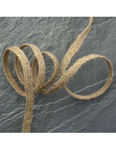 Tresse plate jute lurex 10 mm - Or