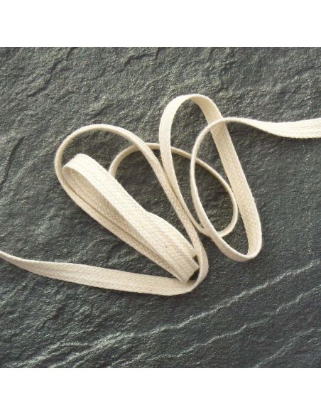 Tresse plate jute 10 mm - Crème