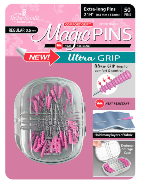 Boite de 50 épingles magiques extra-longues ultra grip