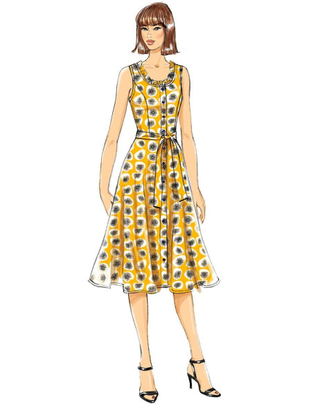 Patron de robe, ceinture et sac à main - Butterick 6674