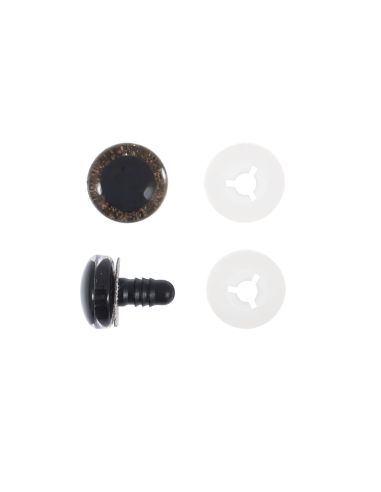 Lot de 6 yeux de sécurité 9 mm - Marron