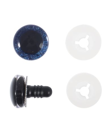 Lot de 4 yeux de sécurité 18 mm - Bleu