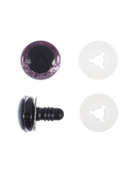 Lot de 4 yeux de sécurité 14 mm - Rose