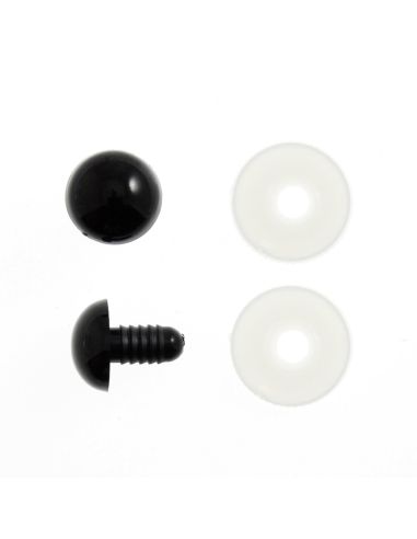 Lot de 8 yeux de sécurité 9 mm - Noir