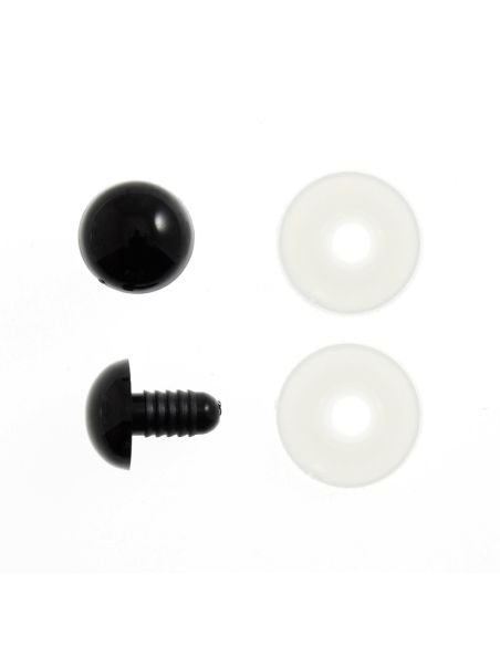 Lot de 8 yeux de sécurité 9 mm - Noir