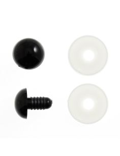 Lot de 6 yeux de sécurité 12 mm - Noir