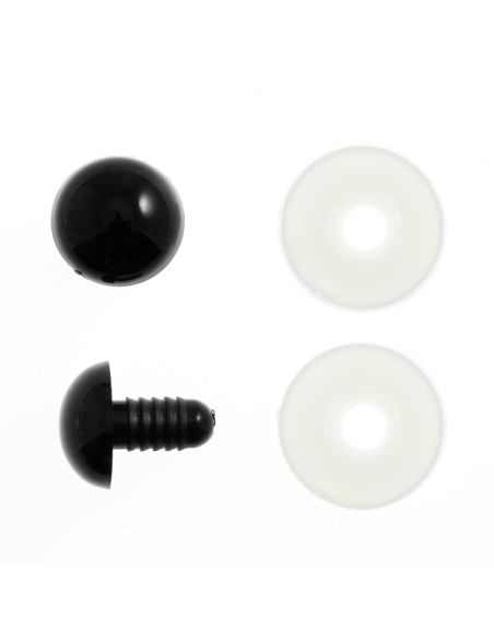 Lot de 6 yeux de sécurité 12 mm - Noir