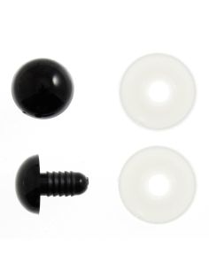 Lot de 4 yeux de sécurité 15 mm - Noir