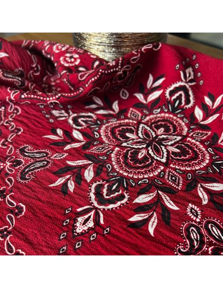 Tissu bandana viscose flammé Scarlett - My Dress Made