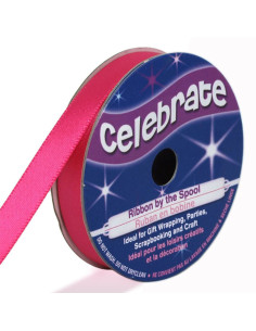 Ruban satin Celebrate fushia - 9 mm x 6 mètres