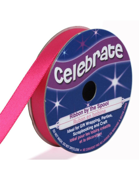 Ruban satin Celebrate fushia - 9 mm x 6 mètres