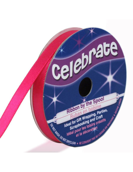 Ruban satin Celebrate fushia - 6 mm x 6 mètres