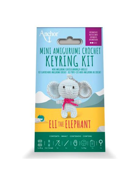 Kit mini porte-clés amigurumi Anchor - Eli l'éléphant