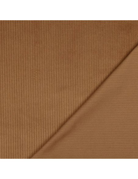 Tissu velours côtelé coton - Chocolat