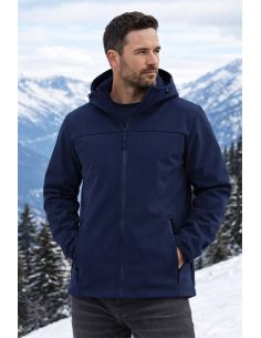 Tissu softshell déperlant envers micro polaire - Bleu marine 2