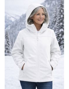 Tissu softshell déperlant envers micro polaire - Blanc 2
