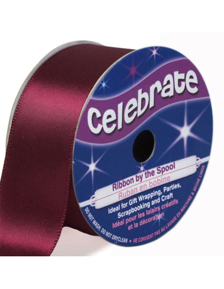 Ruban satin Celebrate prune - 25 mm x 4 mètres