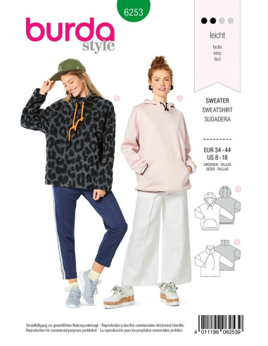 Patron de sweat-shirt - Burda 6253