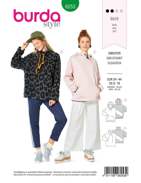 Patron de sweat-shirt - Burda 6253