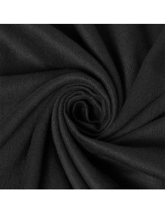 Tissu twill lin viscose Liva Eco Black - Atelier Brunette